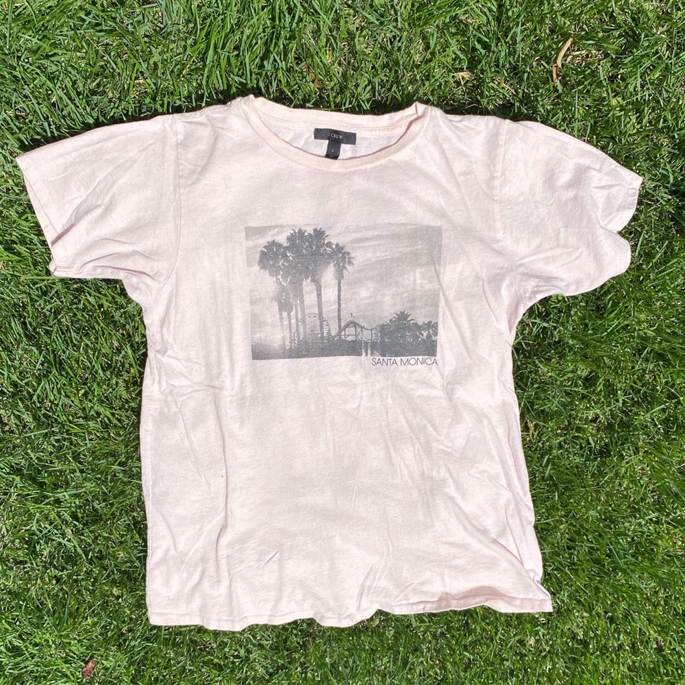 J. Crew baby pink graphic tee